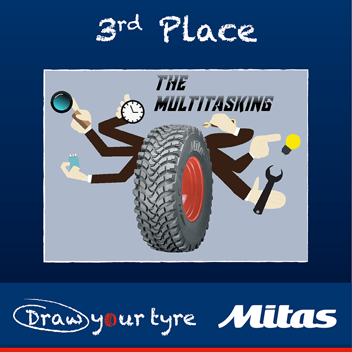 L'illustration gagnante du multitâche Mitas pneu