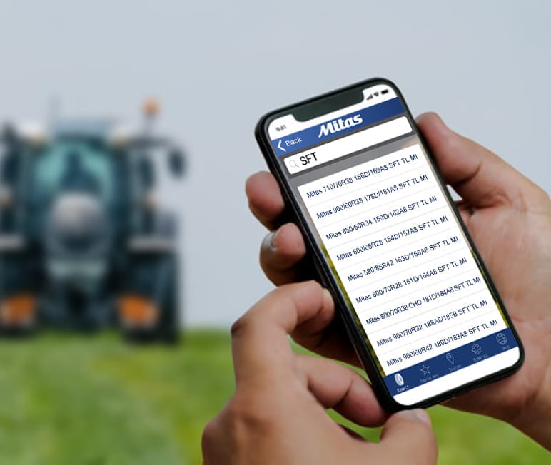 Application mobile de pression des pneumatiques Mitas pour les agriculteurs